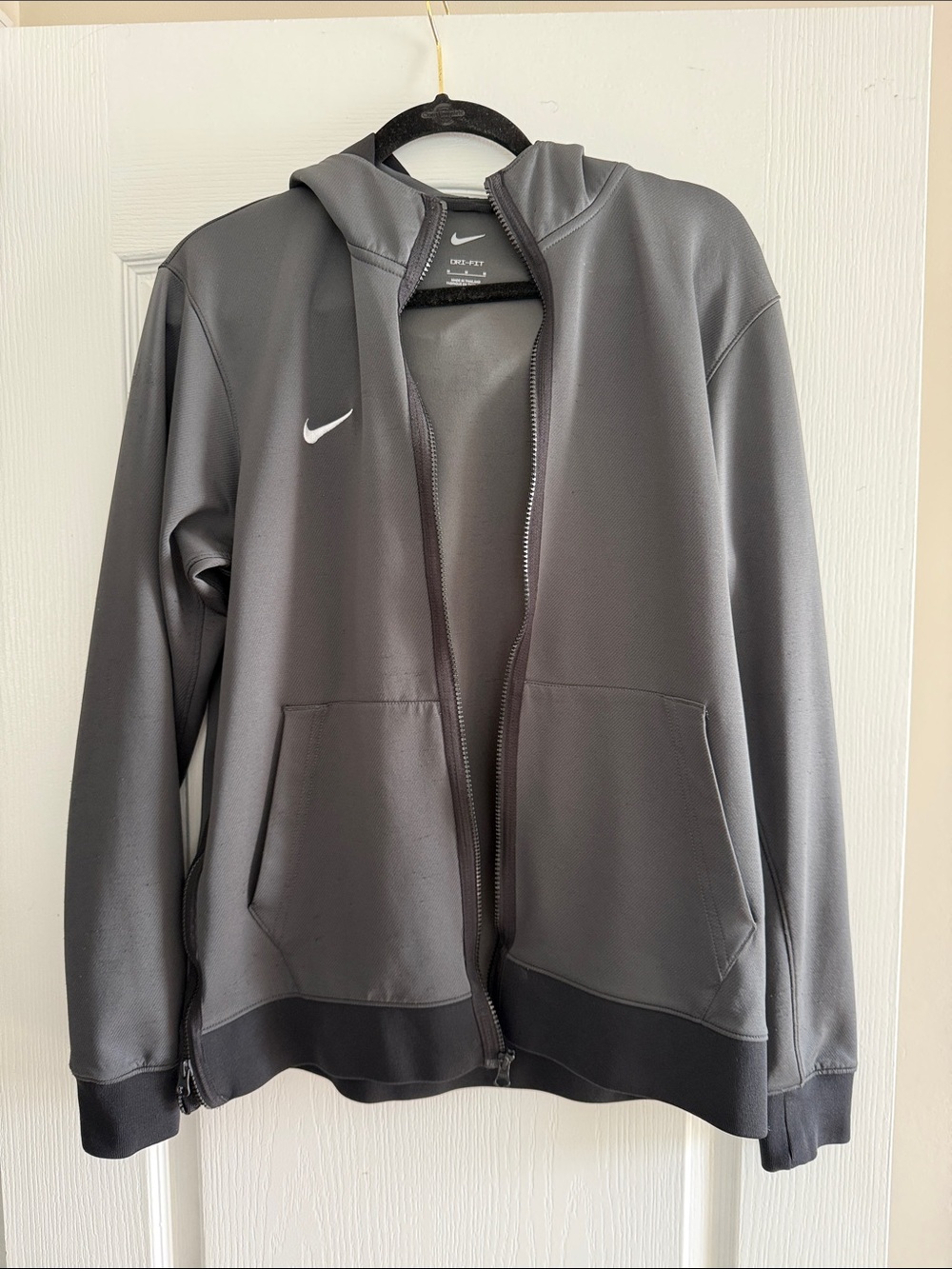 Nike Gray Full-Zip Dri-FIT Hooded Jacket